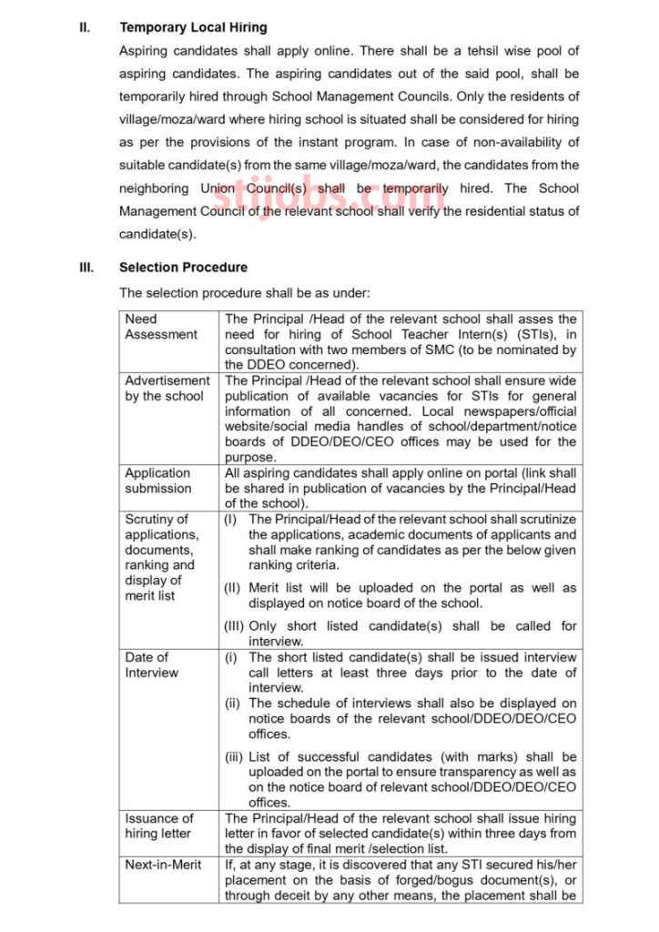 STI Jobs 2025 Selection Procedure